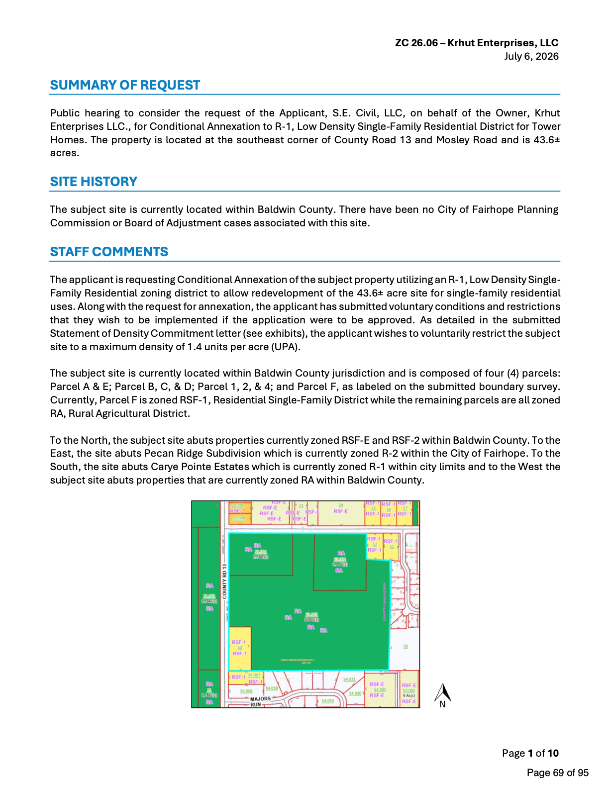Staff report for case ZC 26.06 summarizing the annexation request