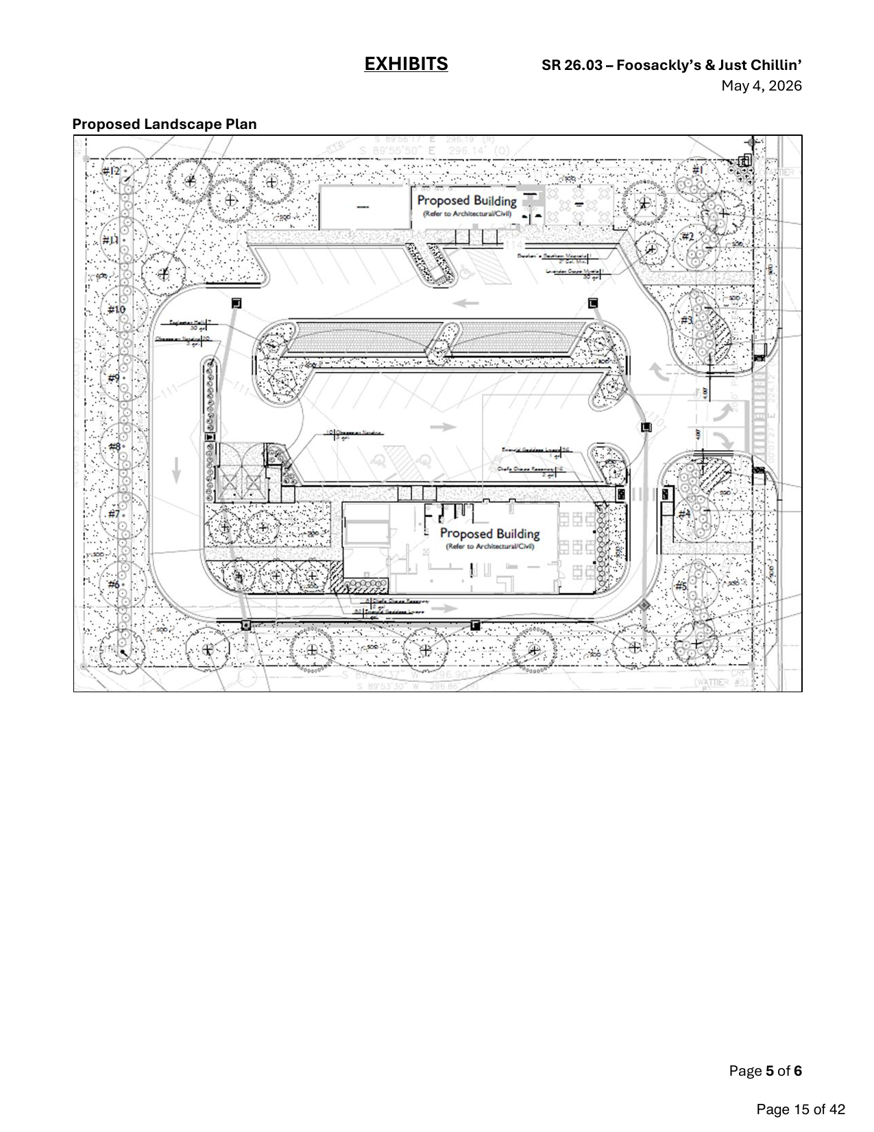 Proposed landscape plan for the Highway 181 site