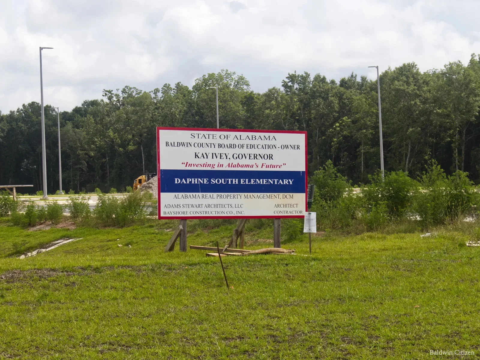 Daphne South Elementary construction sign